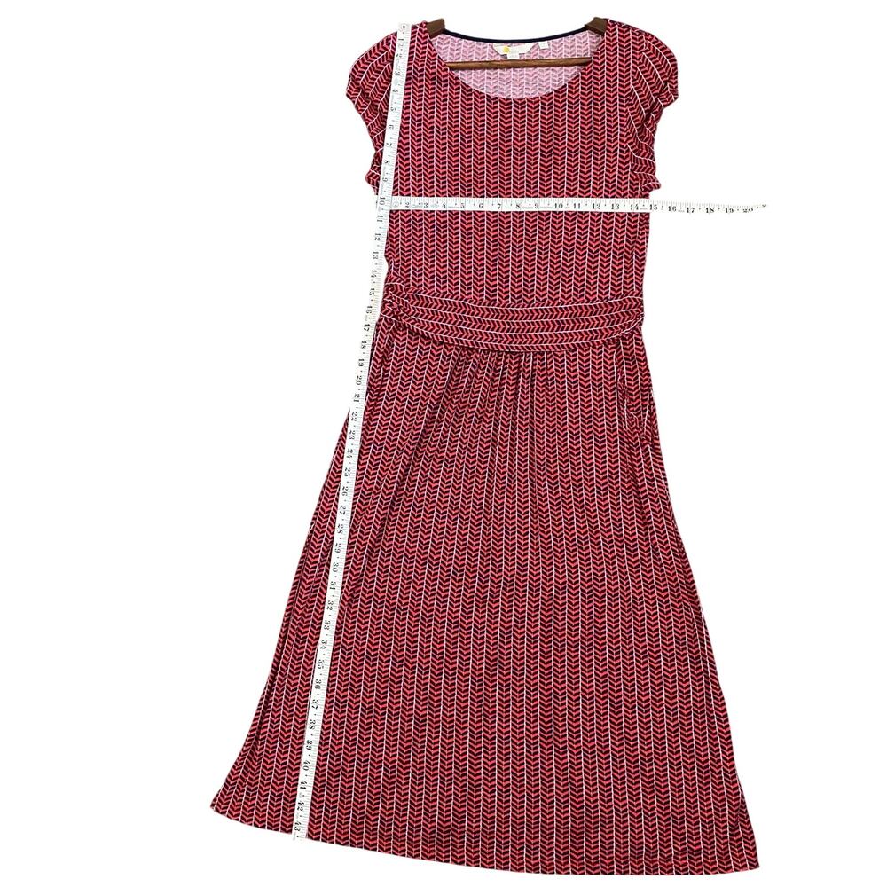 Boden Amelie Jersey Short Sleeve Midi Dress Pockets Stretchy Herringbone 10L - Picture 7 of 9